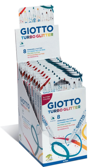 GIOTTO KEÇELİ KALEM TURBO GLITTER 8 Lİ ASKILI PAKET 425800