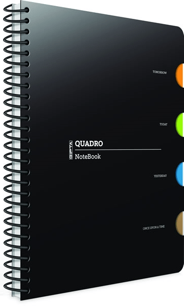GIPTA DEFTER QUADRO 17X24 SPİRALLİ PP KAPAK 4 SEPERATÖRLÜ 150 YP. ÇİZGİLİ 2907