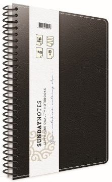 GIPTA DEFTER SUNDAY NOTES 17X24 SPİRALLİ DERİ KAPAKLI 140 YP. KARELİ 5043
