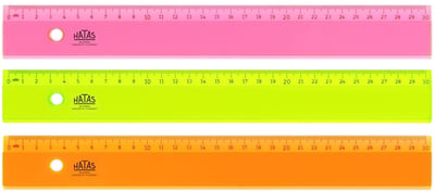 HATAS CETVEL PLASTİK NEON ŞEFFAF 30 CM 00148