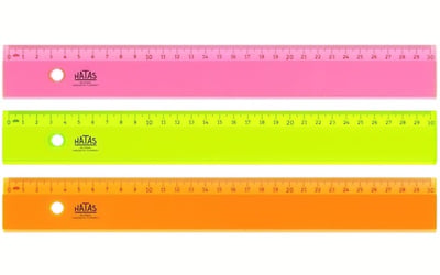 Hatas Cetvel Plastik Neon Şeffaf 30 Cm 00148