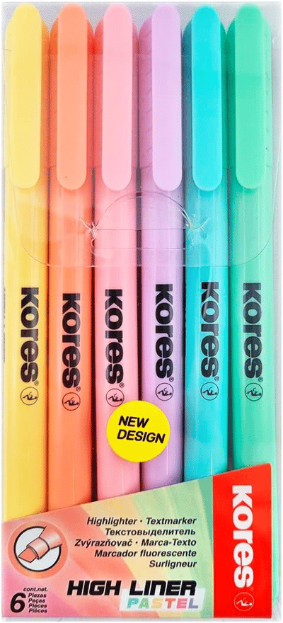 KORES HIGHLINER  PASTEL 3-5MM  6LI SET 36246