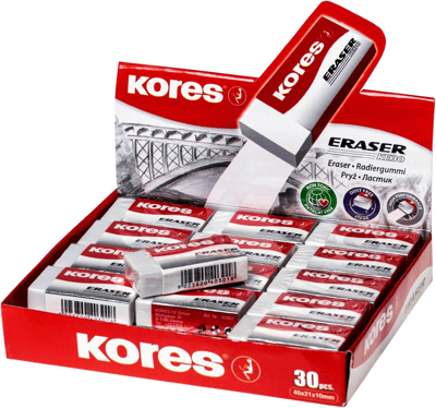 KORES SİLGİ  KE30  40X21X10MM BEYAZ  40301