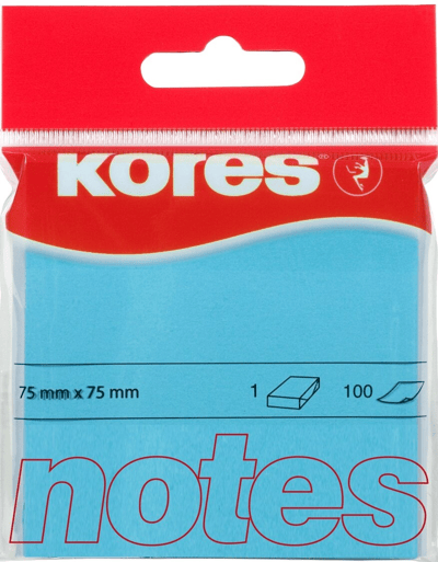 KORES YAPIŞKSNLI  NOT KAĞ 75X75MM NEON MAVİ 100 YP 47078
