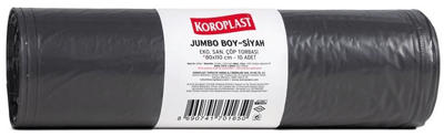KOROPLAST ÇÖP TORBASI EKO SANAYİ JUMBO SİYAH 80x110 600 GR 10 LU 70 MİC. ST01500344