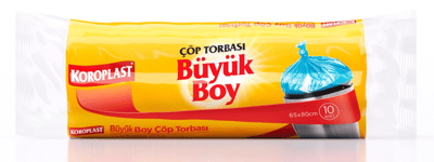 KOROPLAST ÇÖP TORBASI GÜÇLÜ BÜYÜK 65x80 10 LU ST01500320