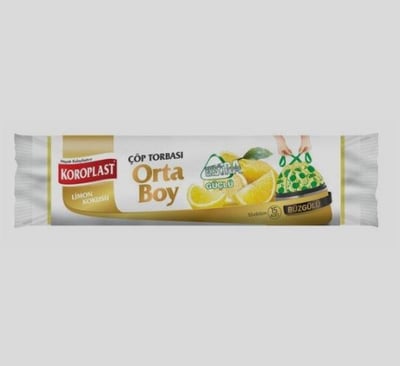Koroplast Çöp Torbası Orta 55X60 Büzgülü Ekstra Güçlü Limon Kokulu 15 Li St01600154