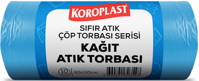 KOROPLAST ÇÖP TORBASI SIFIR ATIK KAĞIT ATIKLARI MAVİ JUMBO 80x110 440 GR 10 LU 27 MİC. ST01500535