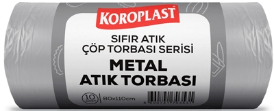 KOROPLAST ÇÖP TORBASI SIFIR ATIK METAL ATIKLARI AÇIK GRİ JUMBO 80x110 650 GR 10 LU 40 MİC. ST01500534