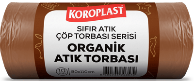 KOROPLAST ÇÖP TORBASI SIFIR ATIK ORGANİK ATIKLAR KAHVERENGİ JUMBO 80x110 440 GR 10 LU 27 MİC. ST01500538