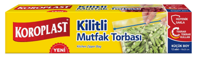 KOROPLAST KİLİTLİ MUTFAK TORBASI 19x25 CM KÜÇÜK BOY 12 Lİ ST01100067