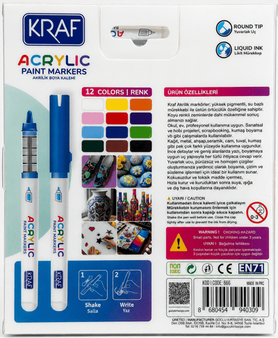 KRAF AKRİLİK MARKER 666 12'Lİ