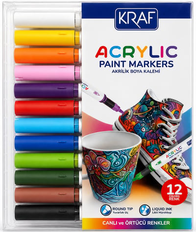 KRAF AKRİLİK MARKER 666 12'Lİ