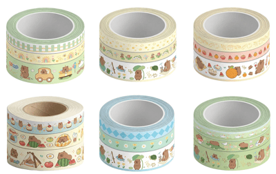 KRAF BANT WASHI TAPE CAPYBARA 3 LÜ (15mm x 3m 2 Adet + 30mm x 3m 1 Adet) 2505CB