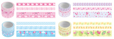 KRAF BANT WASHI TAPE FLAMINGO 3 LÜ (15mm x 3m 2 Adet + 30mm x 3m 1 Adet) 2505FL