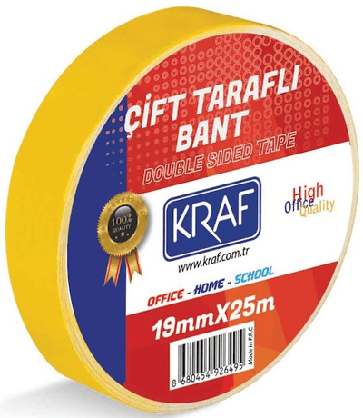 KRAF ÇİFT TARAFLI BANT 19mm x 25m 2519G