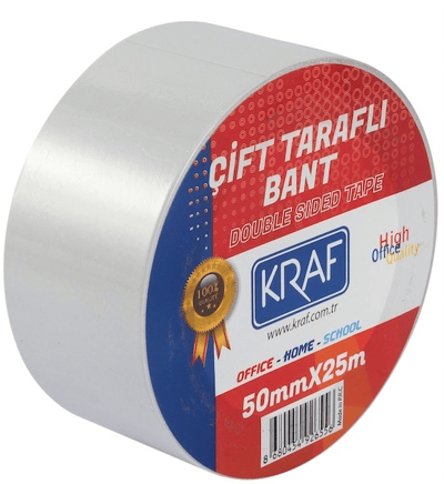 KRAF ÇİFT TARAFLI BANT 50mm x 25m 2550G