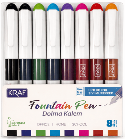 KRAF DOLMA KALEM KULLAN-AT 303 8 RENK SET