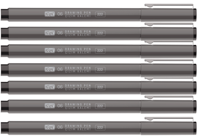 KRAF DRAWING PEN - ÇİZİM KALEMİ 222 7 Lİ SET