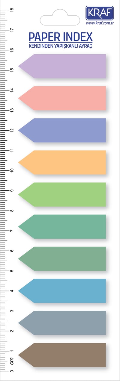 KRAF INDEX FILM (PP) 12x44MM OK ŞEKİLLİ 10 RENK X 20 YP 51245