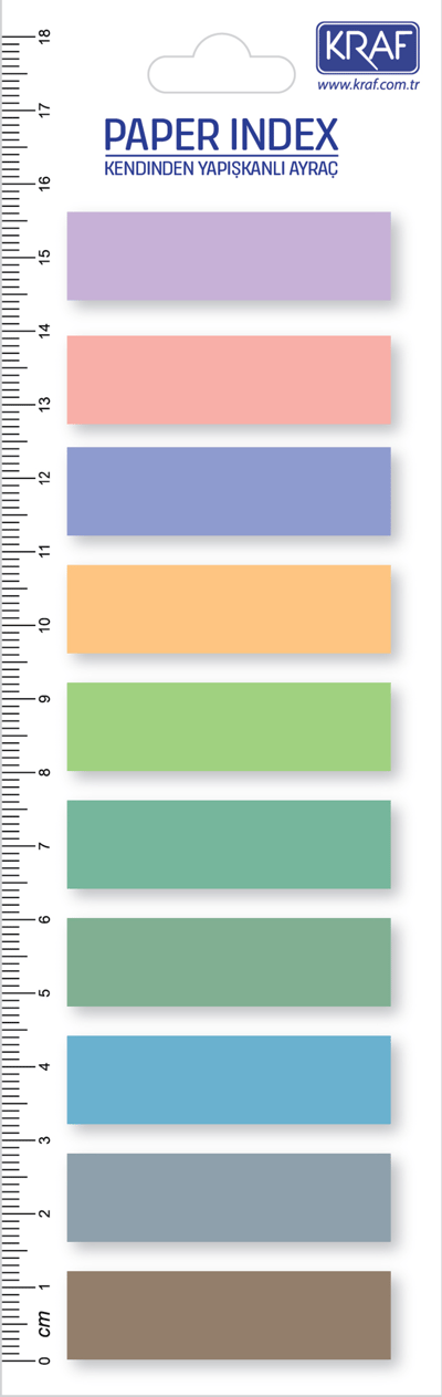 KRAF INDEX FILM (PP) 13x44MM 10 RENK X 20 YP 51246