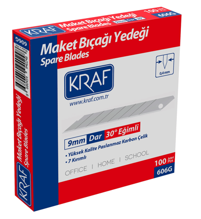 KRAF MAKET BIÇAĞI YEDEĞİ DAR 30' EĞİMLİ 100 LÜ 606G