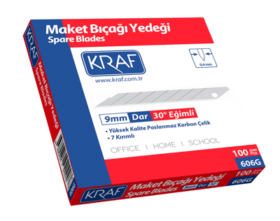 KRAF MAKET BIÇAĞI YEDEĞİ DAR 30' EĞİMLİ 100 LÜ 606G