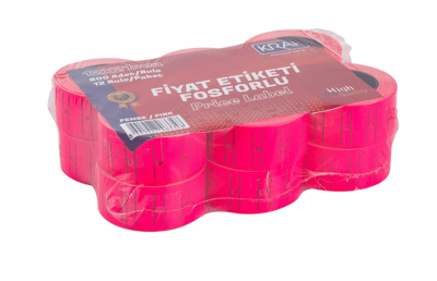 KRAF MOTEX ETİKET 12x21 MM FOSFORLU PEMBE