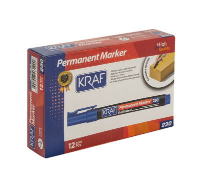 KRAF PERMANENT MARKÖR KESİK UC 230 MAVİ
