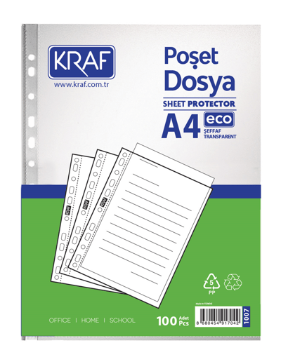 KRAF POŞET DOSYA A4 ECO 100 LÜ 1007