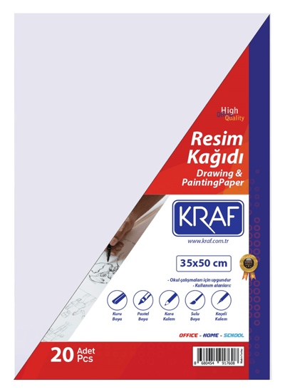 KRAF RESİM KAĞIDI 35x50cm   20 Lİ