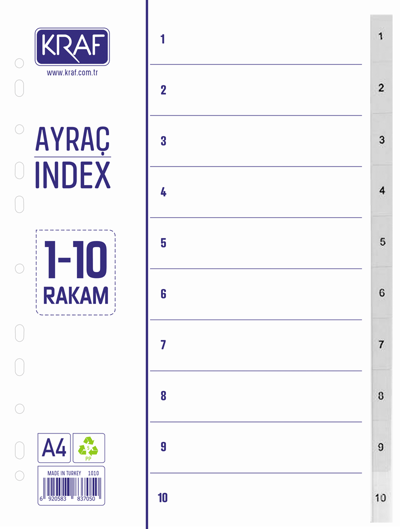 KRAF SEPERATÖR 1010 1-10 RAKAM