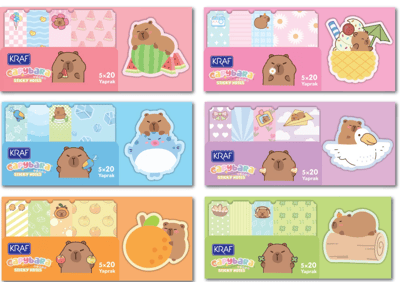 KRAF YAPIŞKANLI NOT KAĞIDI SET CAPYBARA 100 YP 2217CB
