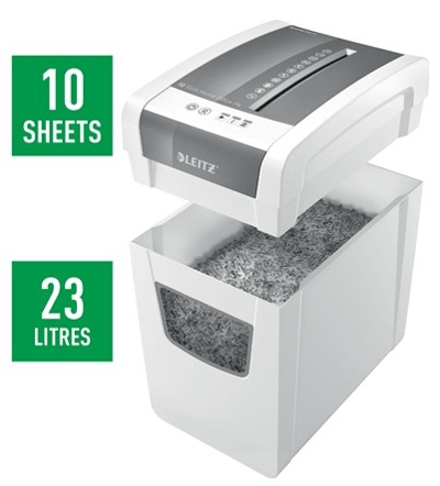 LEITZ EVRAK İMHA MAKİNESİ IQ HOME OFFICE SLIM P4 8001 10 YAPRAK KAPASİTELİ