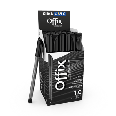 LINC TÜKENMEZ KALEM OFFIX 1.0 SİYAH 50 Lİ ART.435