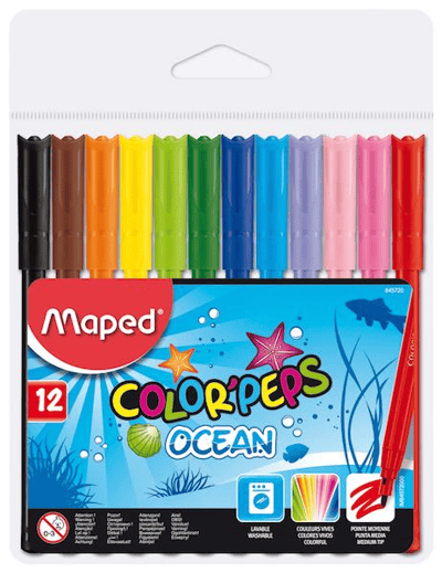 MAPED KEÇELİ KALEM COLOR'PEPS OCEAN 12 Lİ PLASTİK POŞET 845720