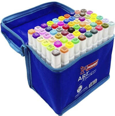 MİKRO PERMANENT MARKER ZW8001-60 ART ÇİFT TARAFLI ÇANTALI 60 LI