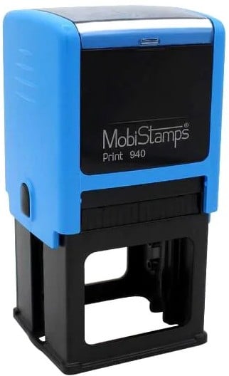 MOBİSTAMPS KAŞE KARE 940 MAVİ KEÇELİ