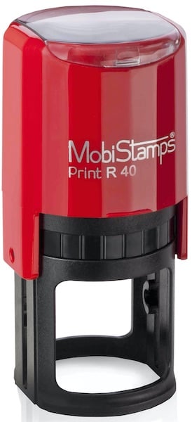 MOBİSTAMPS KAŞE YUVARLAK R-40 KIRMIZI KEÇELİ