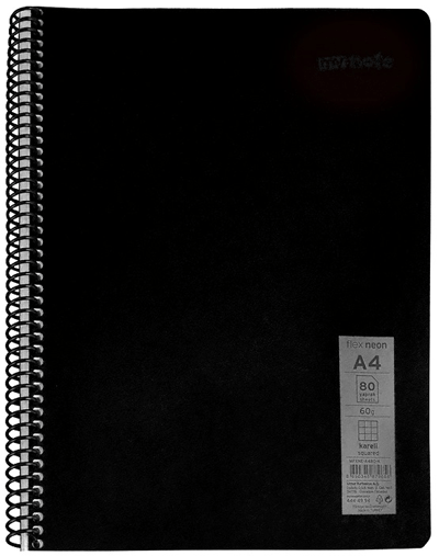 MYNOTE DEFTER FLEX NEO PP KAPAK SPİRALLİ A4 60 YP KARELİ MFXNE-A460-K