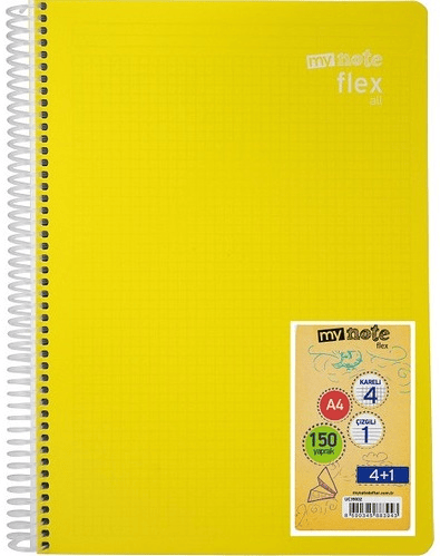 MYNOTE DEFTER FLEX NEO PP KAPAK SPİRALLİ A4 80 YP DÜZ MFXNE-A480-D