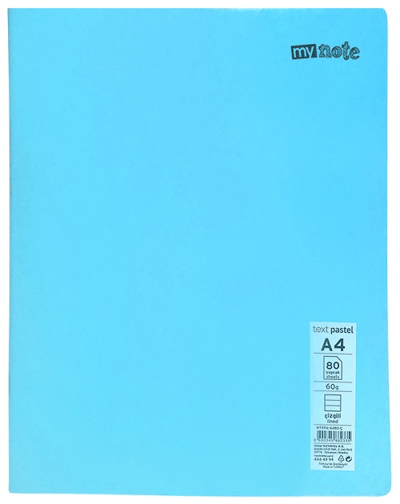 MYNOTE DEFTER TEXT PASTEL PP KAPAK DİKİŞLİ A4 100 YP ÇİZGİLİ MTXPA-A4100-Ç