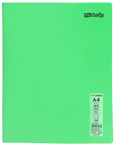 MYNOTE DEFTER TEXT PASTEL PP KAPAK DİKİŞLİ A4 40 YP KARELİ MTXPA-A440-K