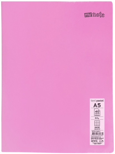 MYNOTE DEFTER TEXT PASTEL PP KAPAK DİKİŞLİ A5 80 YP ÇİZGİLİ MTXPA-A580-Ç