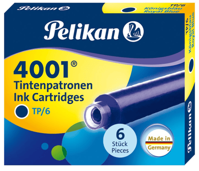 PELİKAN DOLMA KALEM  KARTUŞU 4001 KÜÇÜK ROYAL MAVİ 6 LI 301176