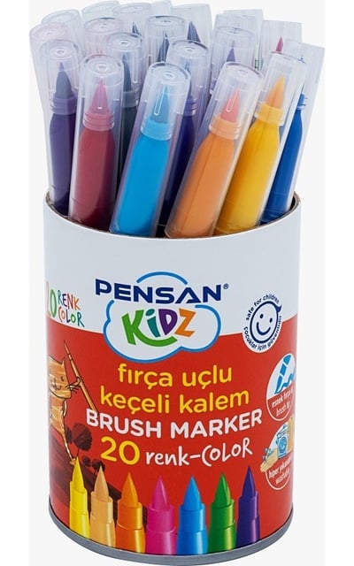 Pensan Kidz Keçeli Kalem 4000 20 Renk Fırça Uçlu
