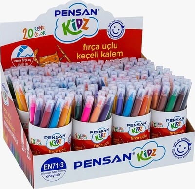 Pensan Kidz Keçeli Kalem 4000 20 Renk Fırça Uçlu