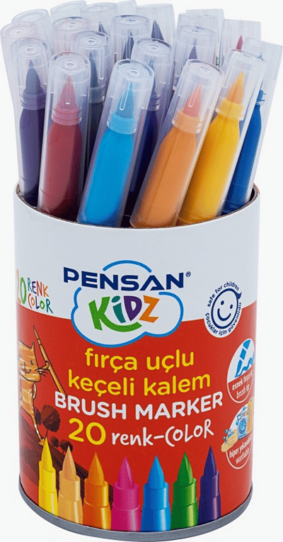 PENSAN KİDZ KEÇELİ KALEM 4000 20 RENK FIRÇA UÇLU