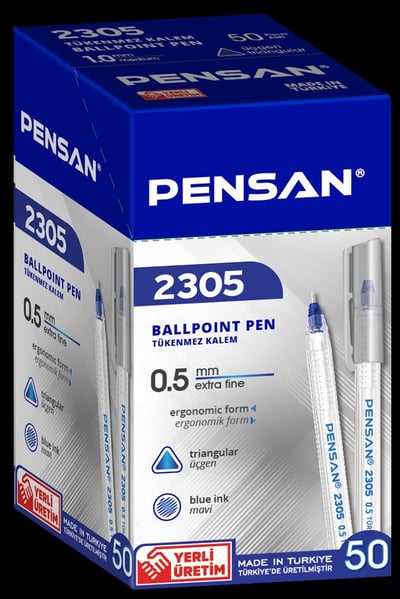 Pensan Tükenmez Kalem Üçgen 0.5 2305 Mavi