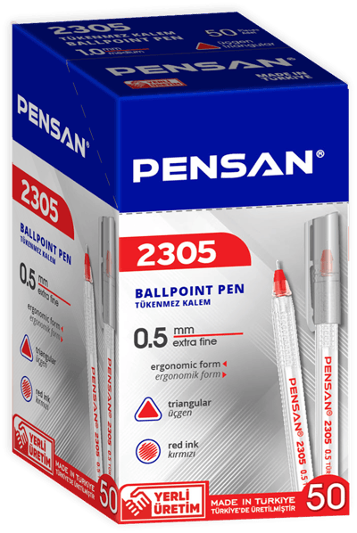 PENSAN TÜKENMEZ KALEM ÜÇGEN 0.5 2305 KIRMIZI